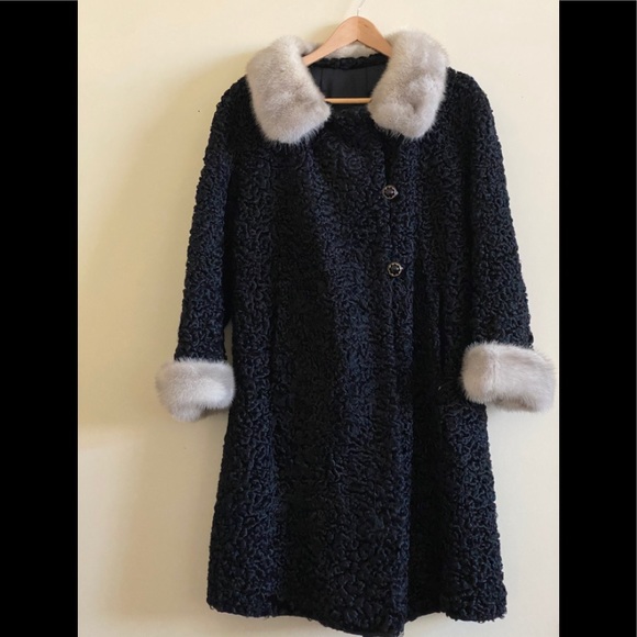 Vintage Schiaparelli Paris Mink Persian Lamb Coat - Picture 10 of 11